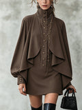 Isobel - High-Neck Cape Mini Dress