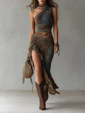 Seren - One-Shoulder Printed Maxi Dress