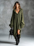 Romilly - Hooded Oversized Knit Midi Dress