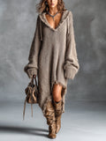 Orla - Hooded Brushed Knit Midi Dress