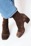 Felicity - Faux Suede Block Heel Ankle Boots