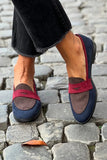 Cordelia - Navy Colourblock Loafers