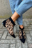 Annabel - Leopard Print Pointed Ankle Boots