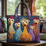 Bryony - Quilted Chicken Print Tote Bag