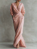 Arabella - Draped Wrap-Effect Maxi Dress