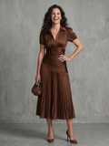 Harriet - Striped Pleated Midi Dress