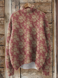 Beatrice - Vintage Floral Roll Neck Jumper