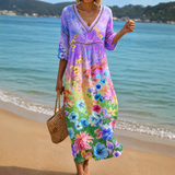 Beach Dress with Vibrant Flowers