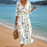 Lightweight Midi Dress with Wildflowers
