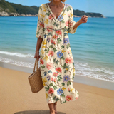 Elegant Floral Midi Garden Dress