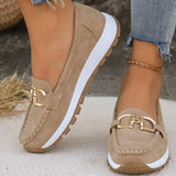 Elodie - Faux Suede Buckle Loafers