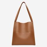 Genevieve - Structured Tan Shoulder Tote Bag