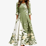 Ophelia - Sage And Ivory Floral Maxi Dress