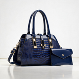 Arabella - Glossy Croc-Effect Handbag