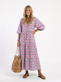 Cecilia - Geometric Print Tiered Midi Dress