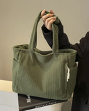 Olive - Ribbed Green Tote Bag