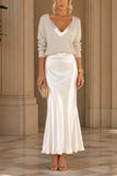 Vivienne - Knit Jumper And Satin Maxi Dress Set