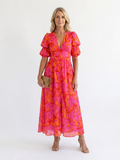 Beatrice - Floral Puff Sleeve Midi Dress