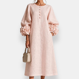Elodie - Floral Appliqué Midi Dress