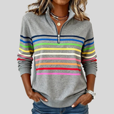 Bryony - Colourful Striped Quarter-Zip Sweatshirt