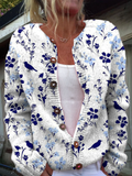 Arabella - Vintage Floral Print Buttoned Cardigan