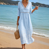 Soft Summer Midi Dress in Blue