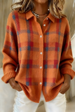 Mabel - Checked Button-Front Knitted Shirt Jacket