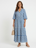 Arabella - Diamond Print Tiered Midi Dress