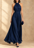 Maeve - Halter Neck Chiffon Maxi Dress