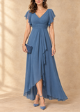 Ottilie - Flutter Sleeve High-Low Maxi Dress