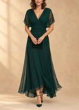 Ottilie - Draped V-Neck Evening Maxi Dress