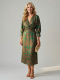 Sienna - Patterned Wrap Midi Dress