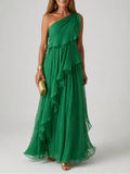 Serena - One-Shoulder Ruffled Maxi Dress