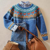 Maeve - Fair Isle Yoke Knitted Jumper