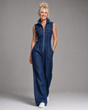 Verity - Zip Front Sleeveless Wide Leg Jumpsuit