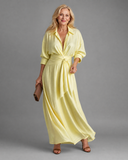 Florence - Flowing Belted Collared Maxi Dress