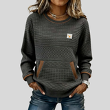 Maeve - Textured Colourblock Crew Neck Sweatshirt