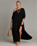 Helena - Off-Shoulder Maxi Dress With Side Slit