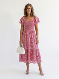 Jemima - Off Shoulder Floral Smocked Midi Dress