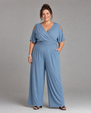 Esme - Cold Shoulder Wrap Wide Leg Jumpsuit