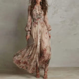 Willow - Vintage Floral High Neck Maxi Dress
