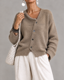 Matilda - Asymmetric Button Knit Cardigan