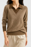Isobel - Collared V-Neck Knitted Jumper