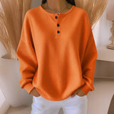 Beatrice - Waffle Knit Button Neck Top