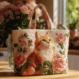Beatrice - Quilted Cat And Roses Tote Bag