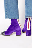 Ophelia - Purple Faux Suede Ankle Boots