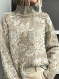 Cecilia - Floral Embroidered High-Neck Jumper