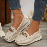 Arabella - Chain Trim Wedge Loafers