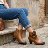 Rosamund - Retro Floral Ankle Boots