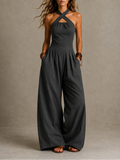 Margot - Halter Neck Wide Leg Jumpsuit